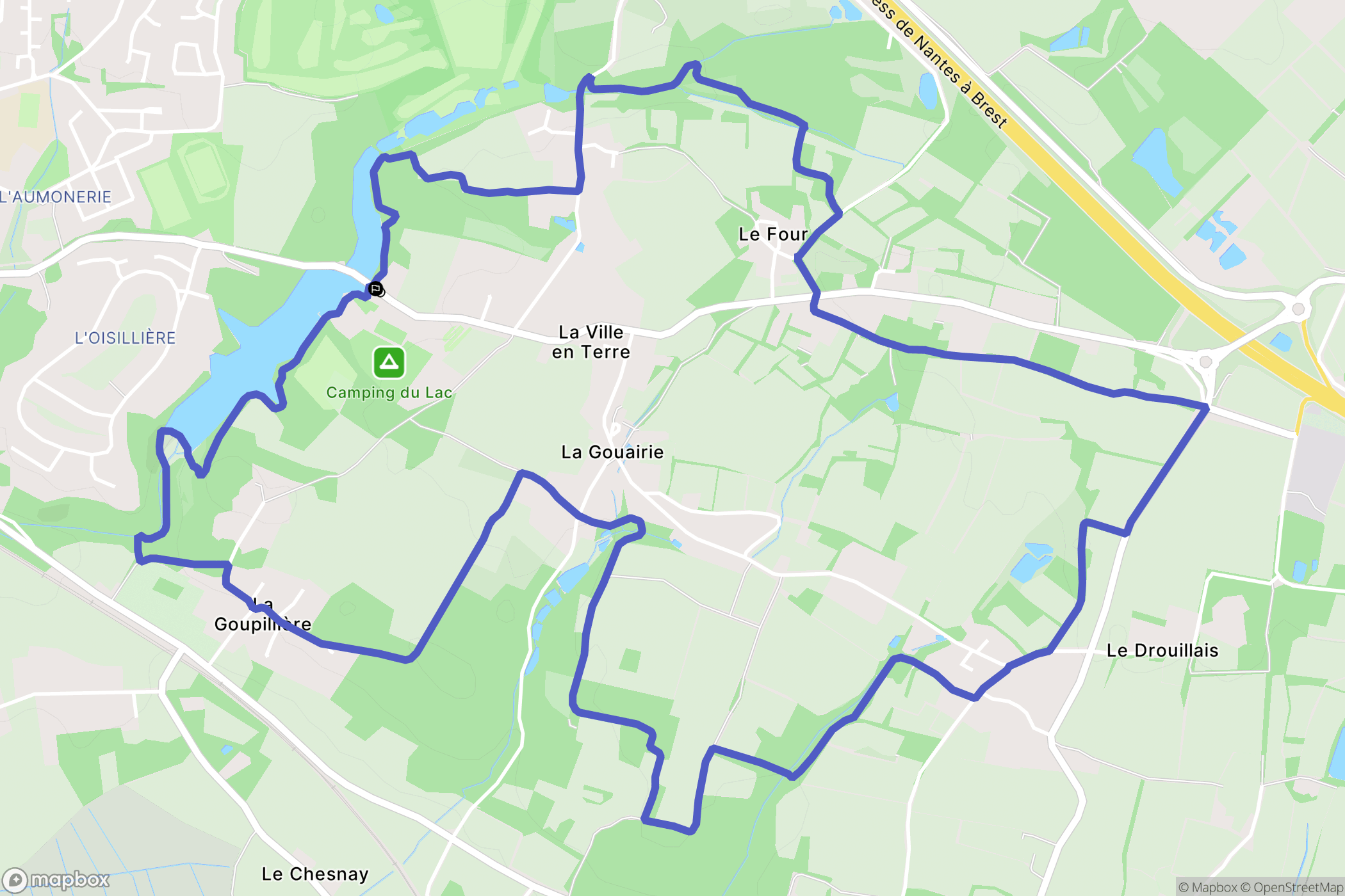 Savenay : carte du parcours de randonnée - France
