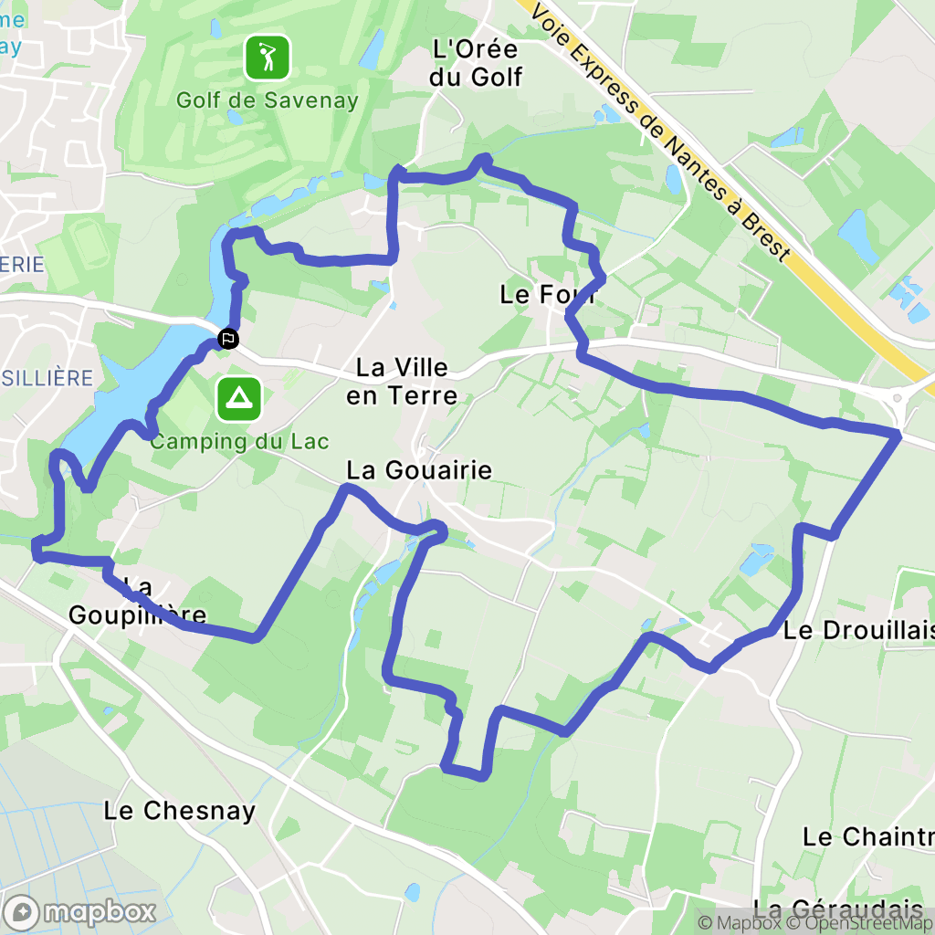 Savenay : carte du parcours de randonnée - France