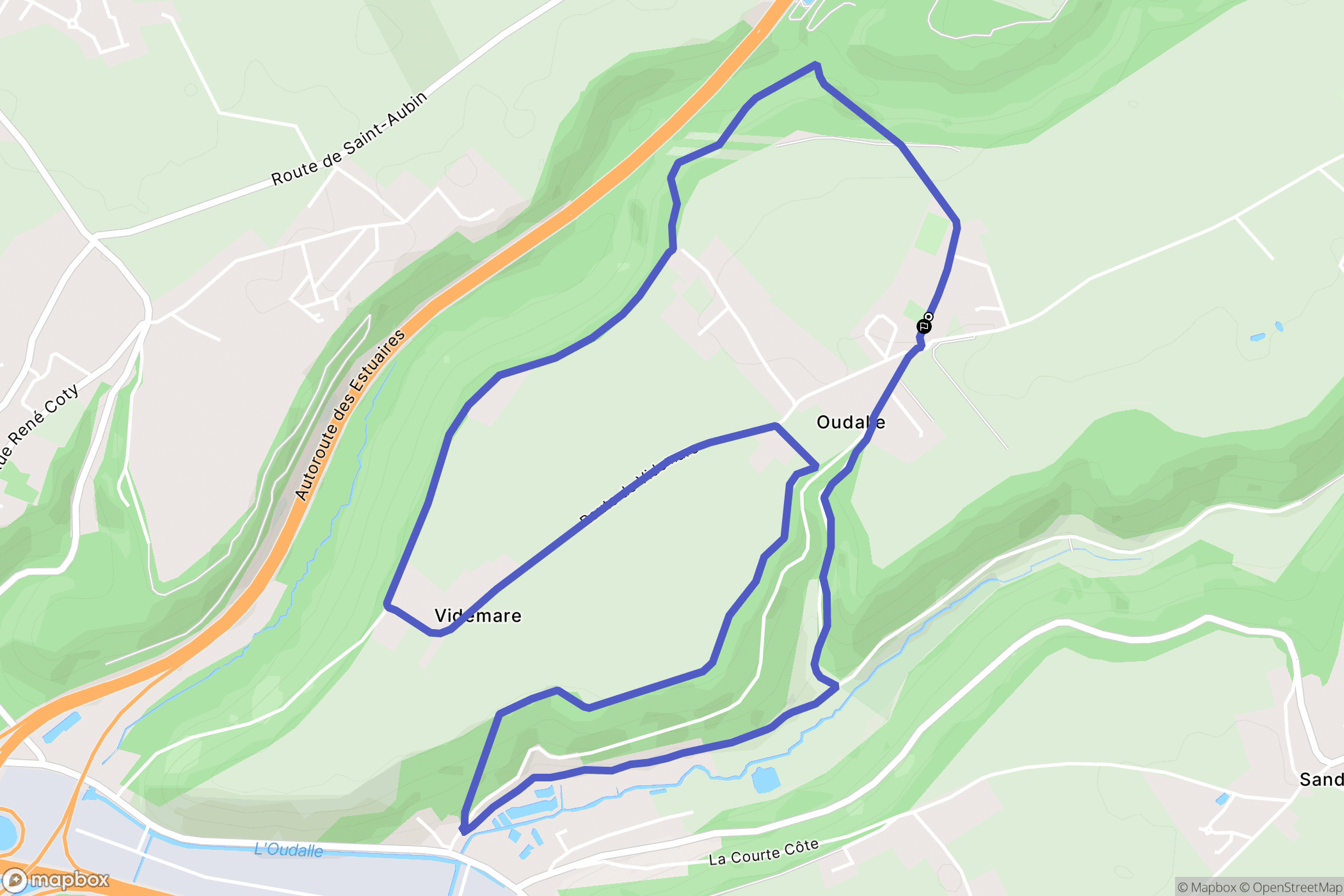 Oudalle : carte du parcours de randonnée - France