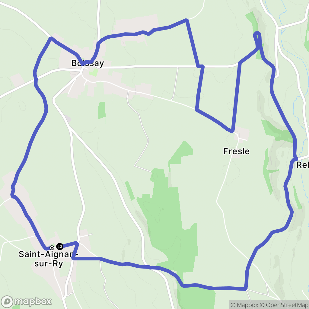 Saint-Aignan-sur-Ry : carte du parcours de randonnée - France