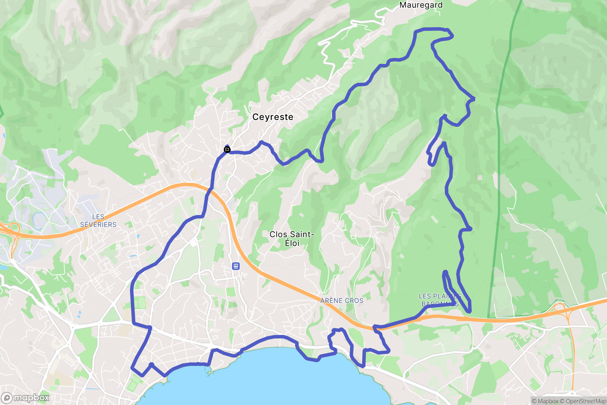 Ceyreste : carte du parcours de randonnée - France