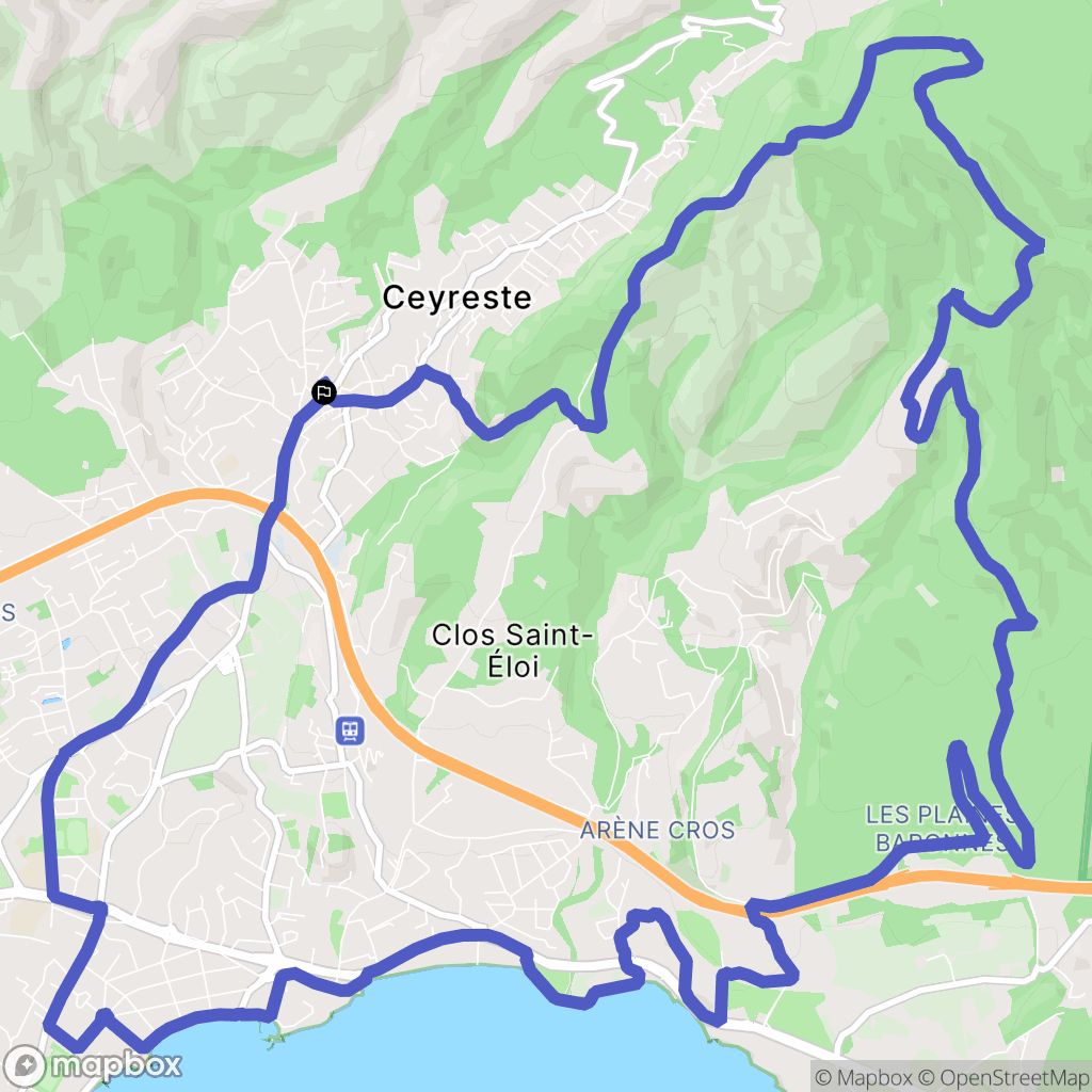 Ceyreste : carte du parcours de randonnée - France