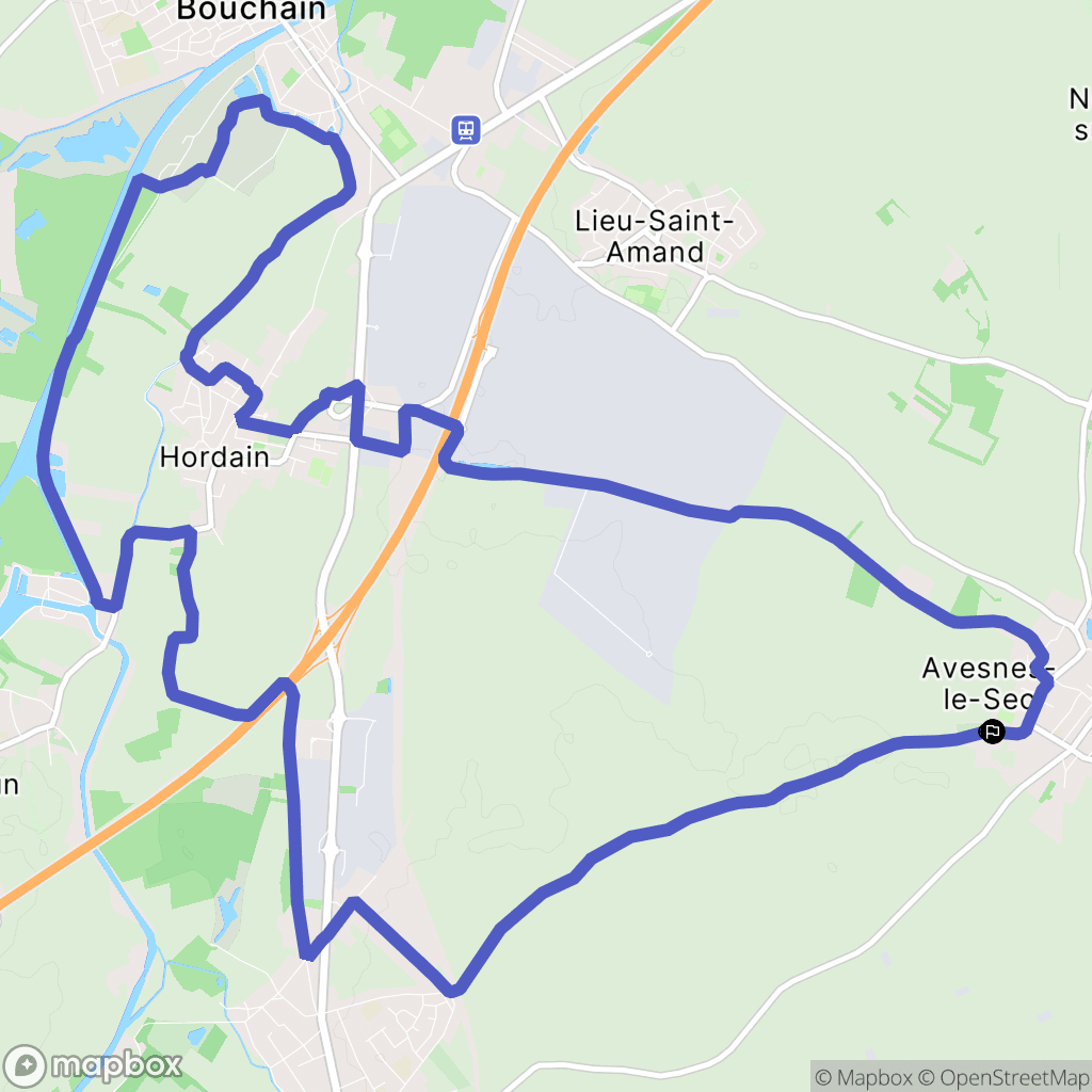 Avesnes-le-Sec : carte du parcours de randonnée - France