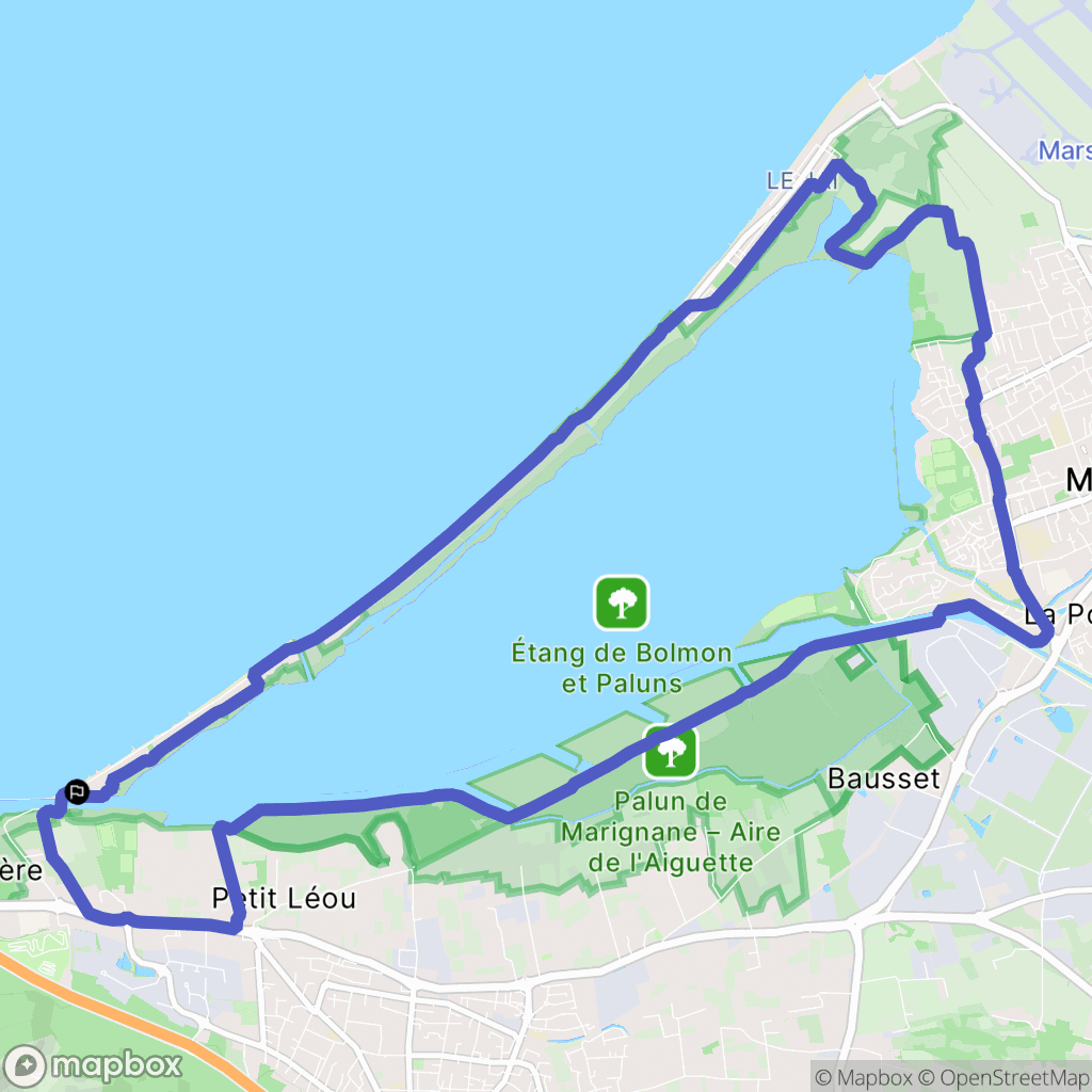 Châteauneuf-les-Martigues : carte du parcours de randonnée - France