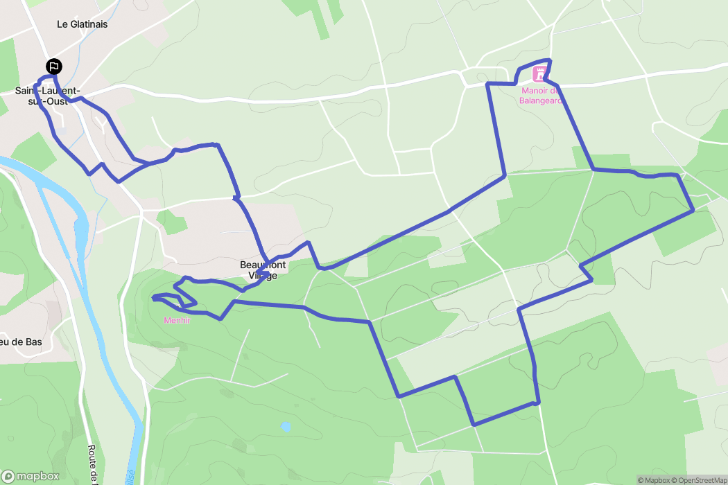 Saint-Laurent-sur-Oust : carte du parcours de randonnée - France