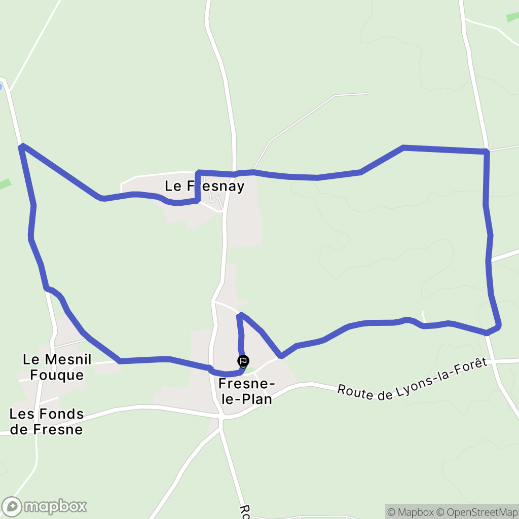 Fresne-le-Plan : carte du parcours de randonnée - France