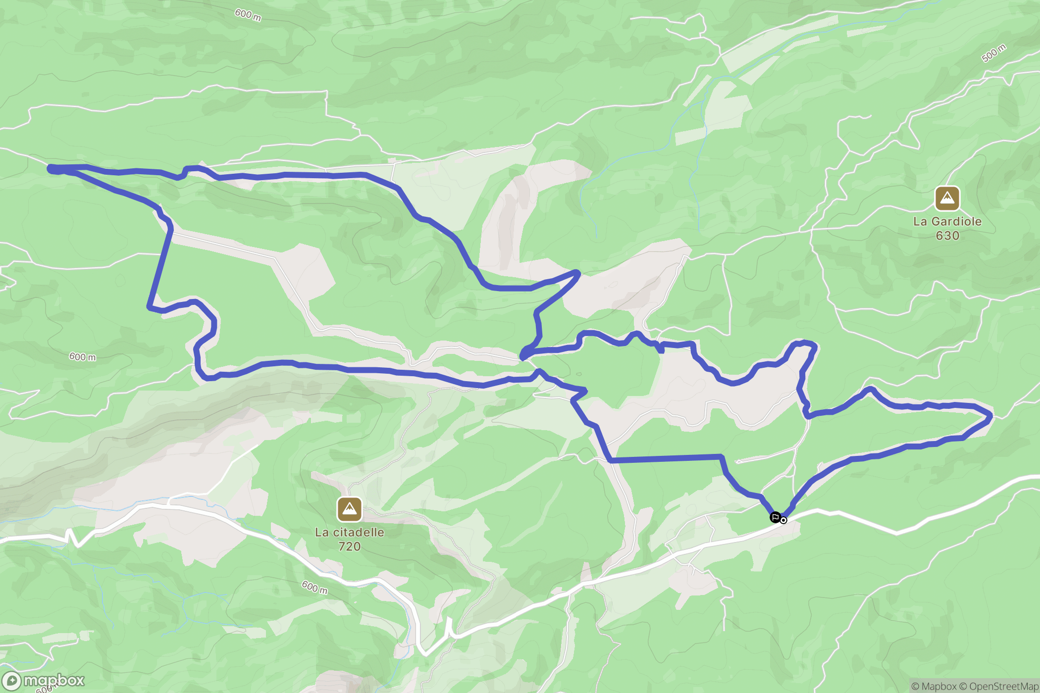 Vauvenargues : carte du parcours de randonnée - France