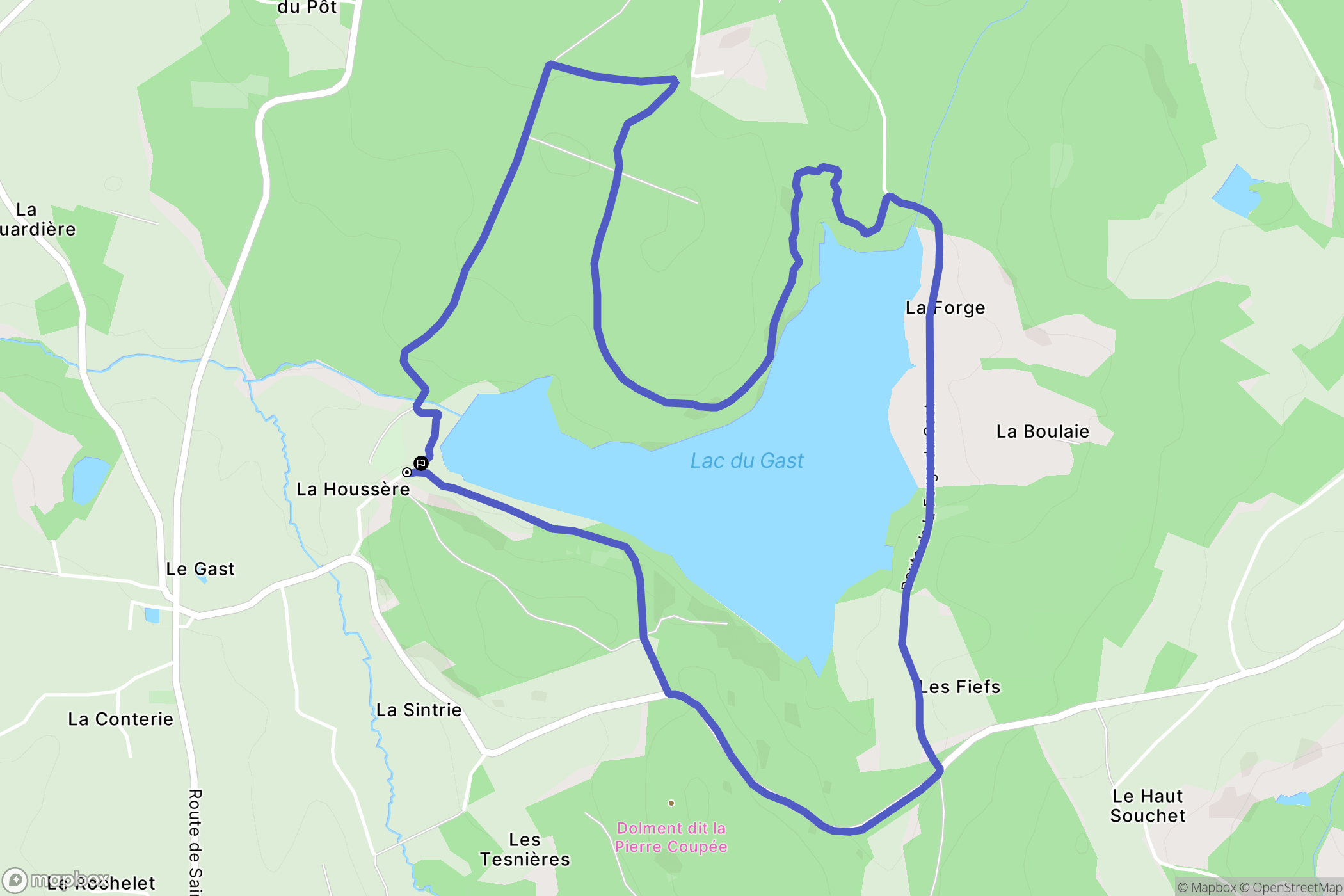 Le Gast : carte du parcours de randonnée - France