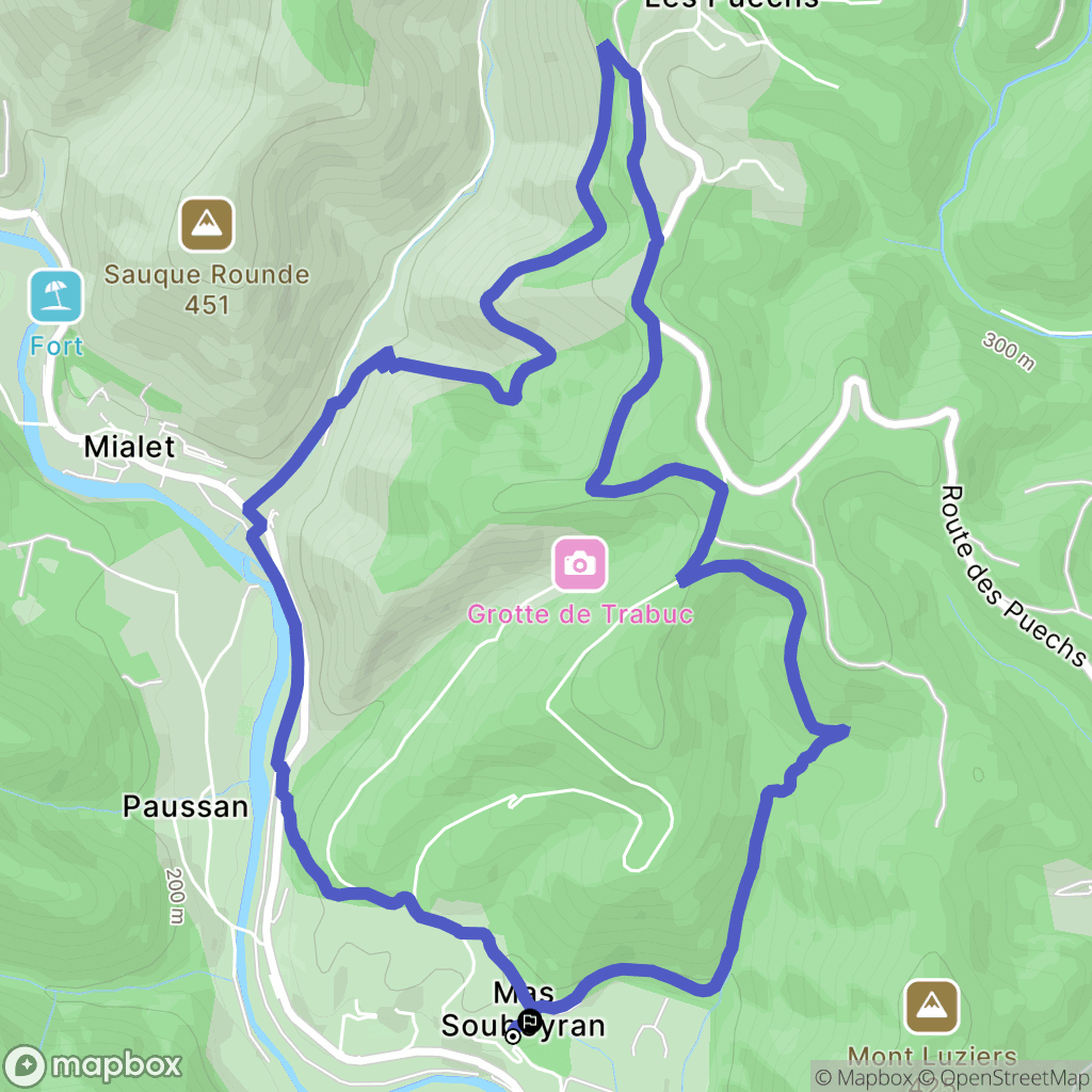 Mialet : carte du parcours de randonnée - France