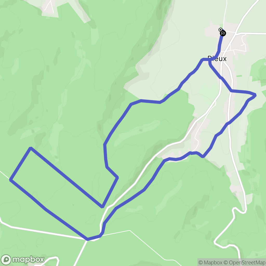 Rieux : carte du parcours de randonnée - France