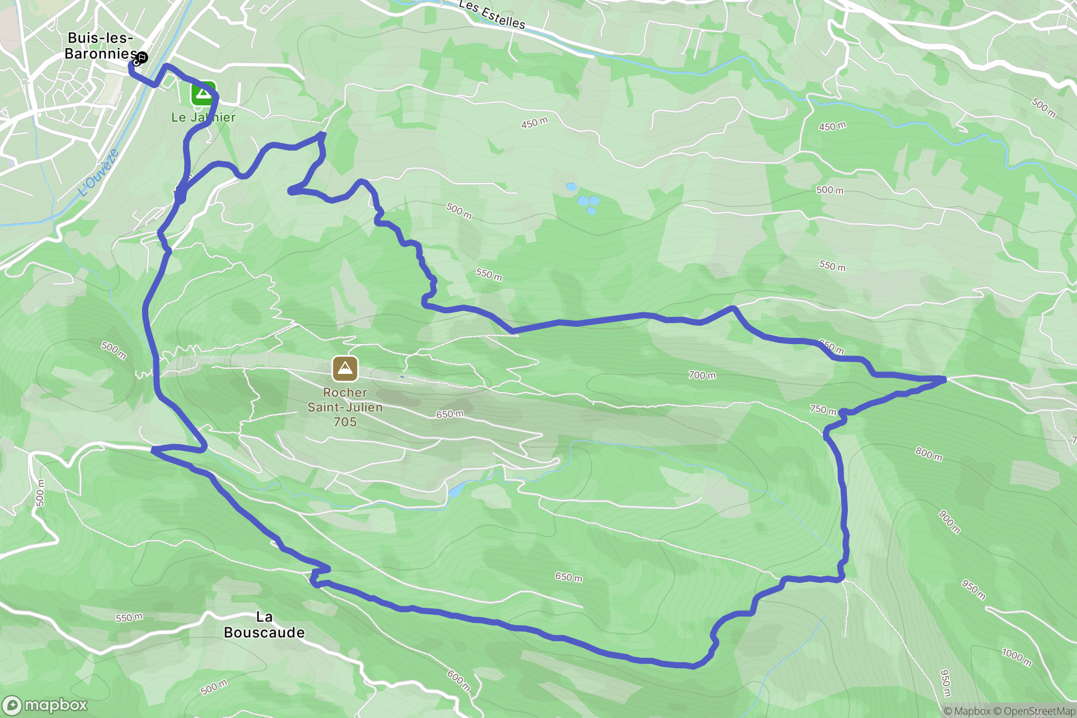 Buis-les-Baronnies : carte du parcours de randonnée - France
