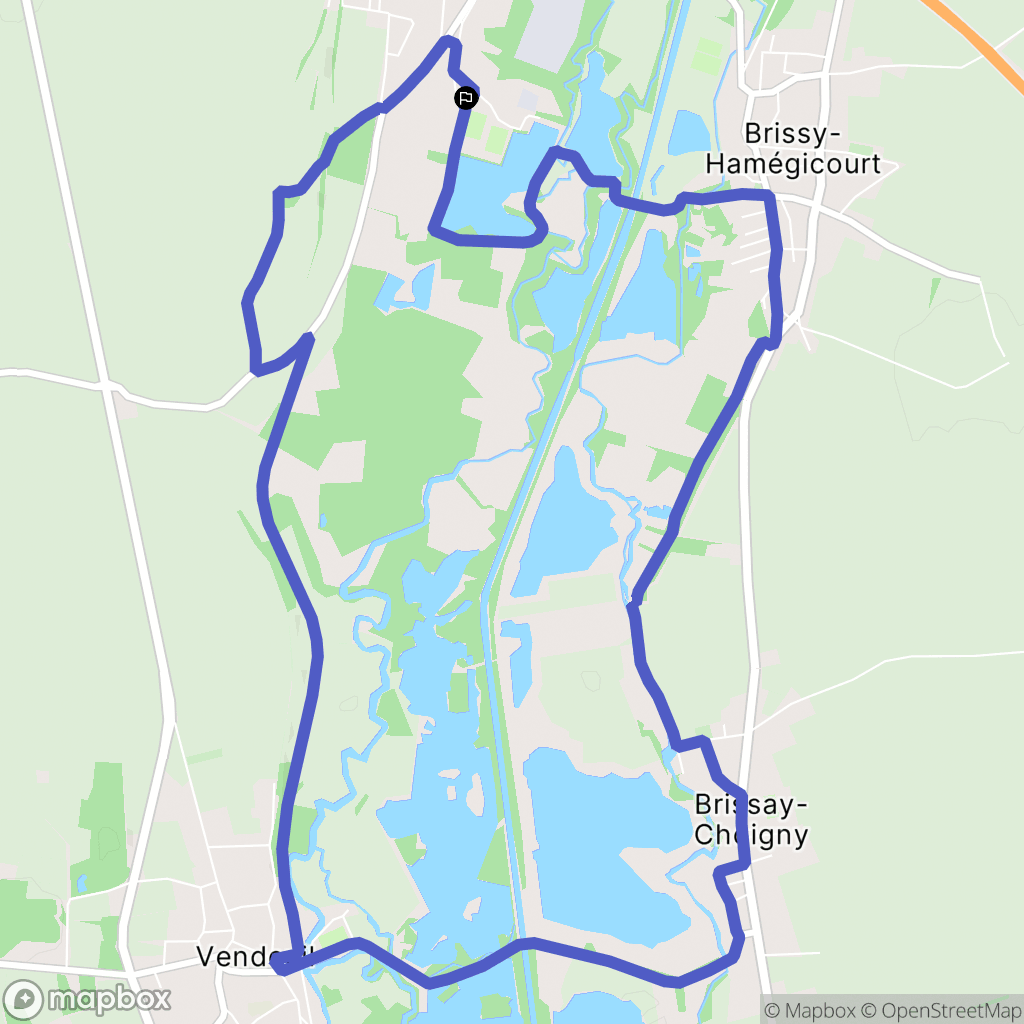 Moÿ-de-l'Aisne : carte du parcours de randonnée - France