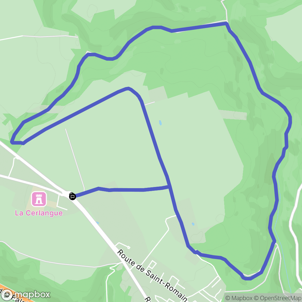 La Cerlangue : carte du parcours de randonnée - France