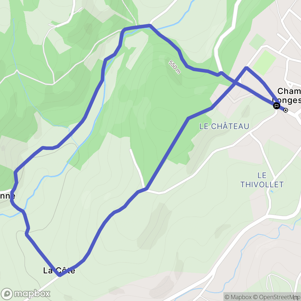 Chambost-Longessaigne : carte du parcours de randonnée - France