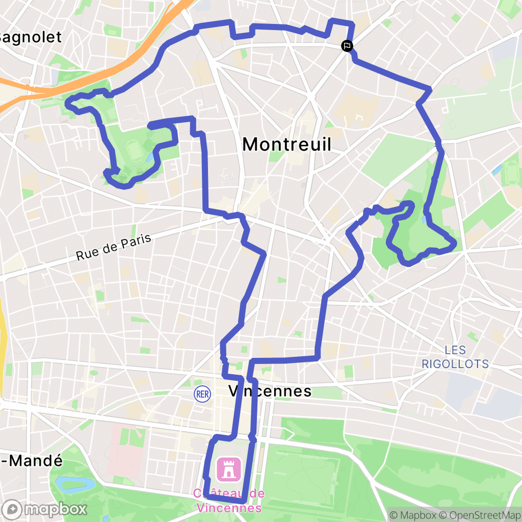 Montreuil : carte du parcours de randonnée - France