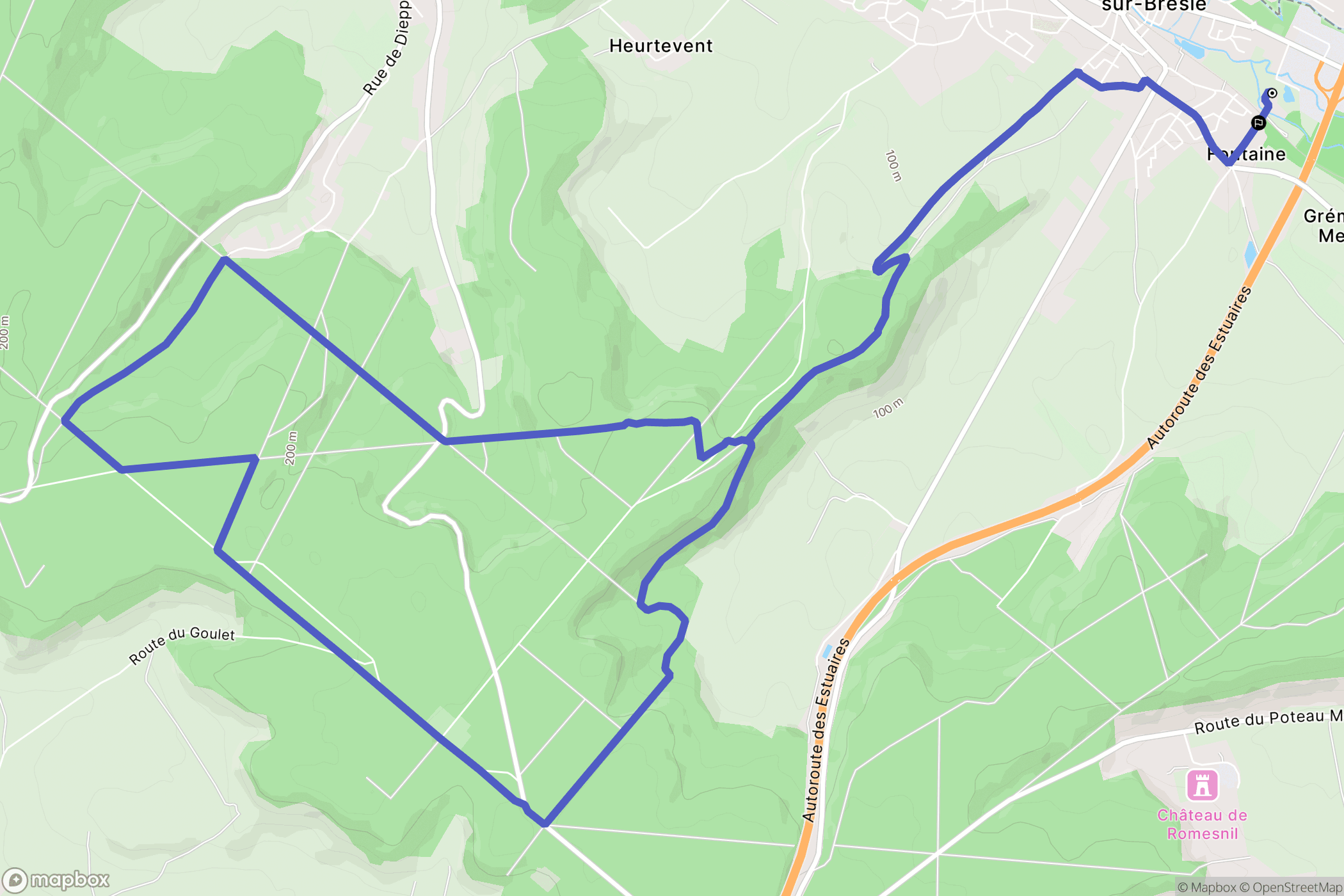 Blanguy-sur-Bresle : carte du parcours de randonnée - France