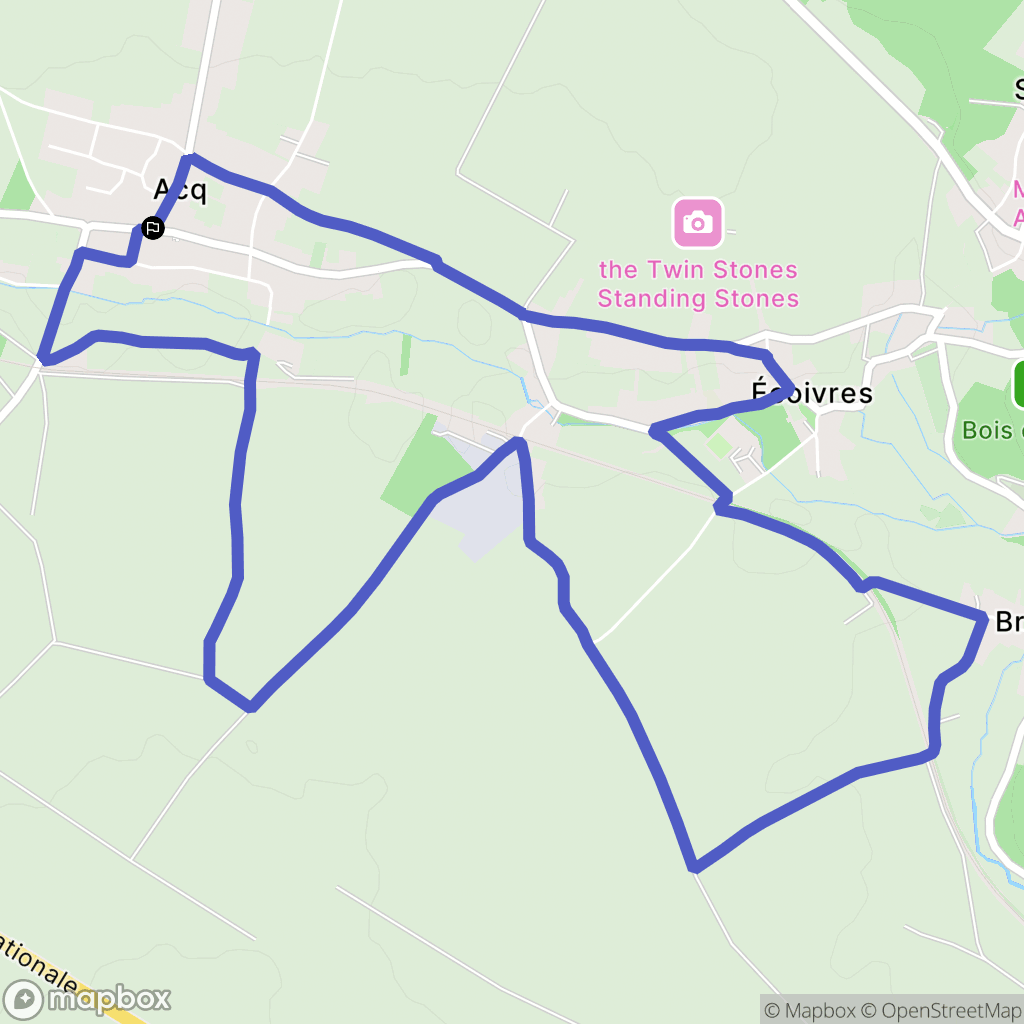 Acq : carte du parcours de randonnée - France