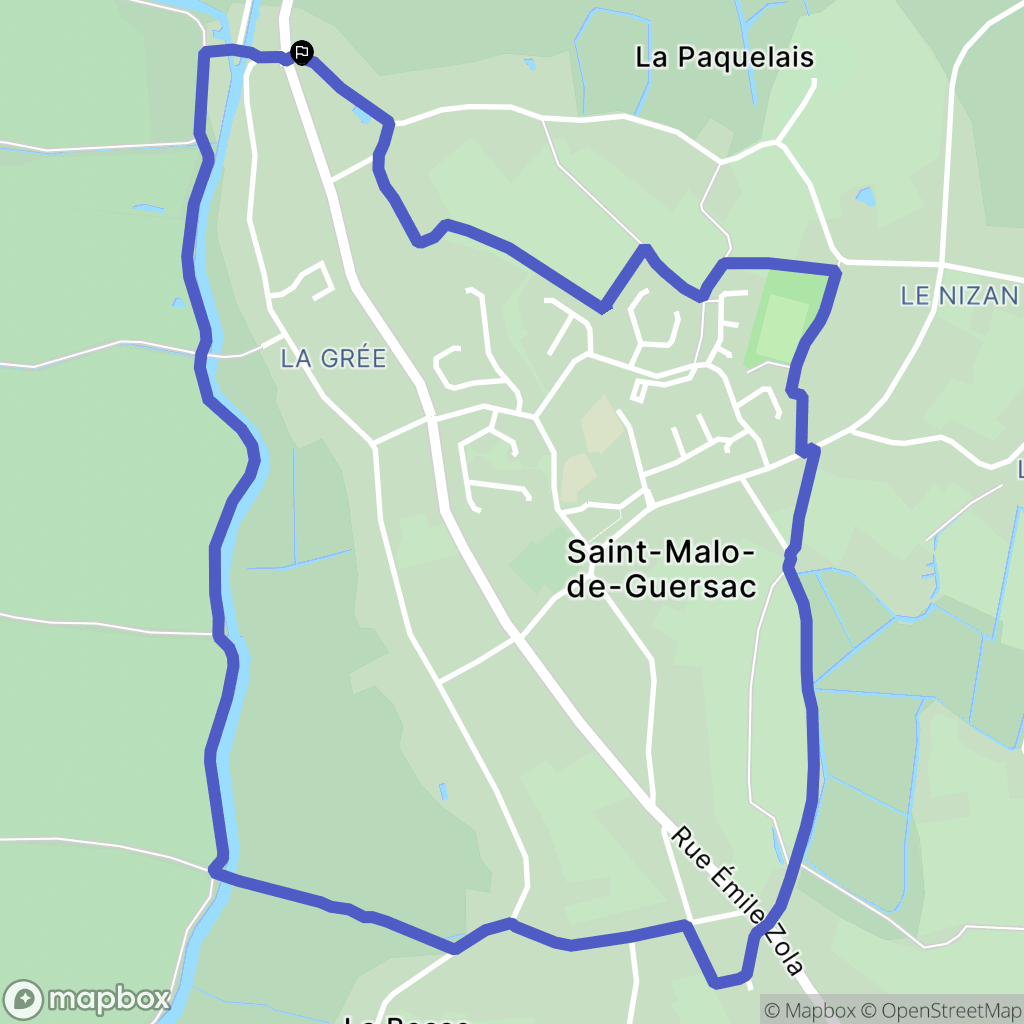 Saint-Malo-de-Guersac : carte du parcours de randonnée - France