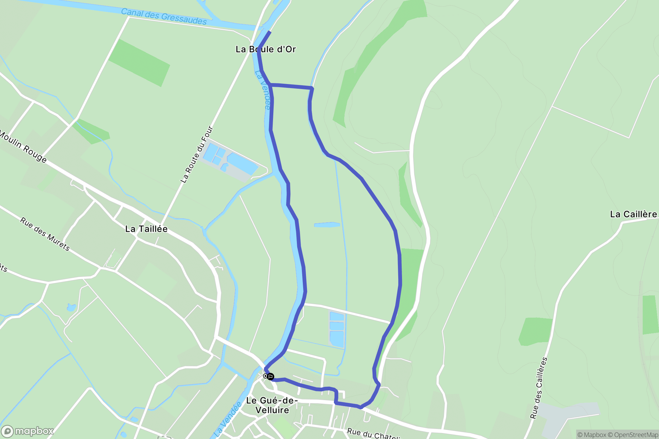 Le Gué-de-Velluire : carte du parcours de randonnée - France