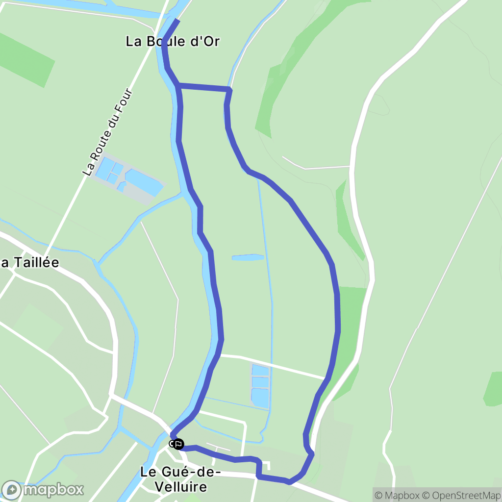 Le Gué-de-Velluire : carte du parcours de randonnée - France
