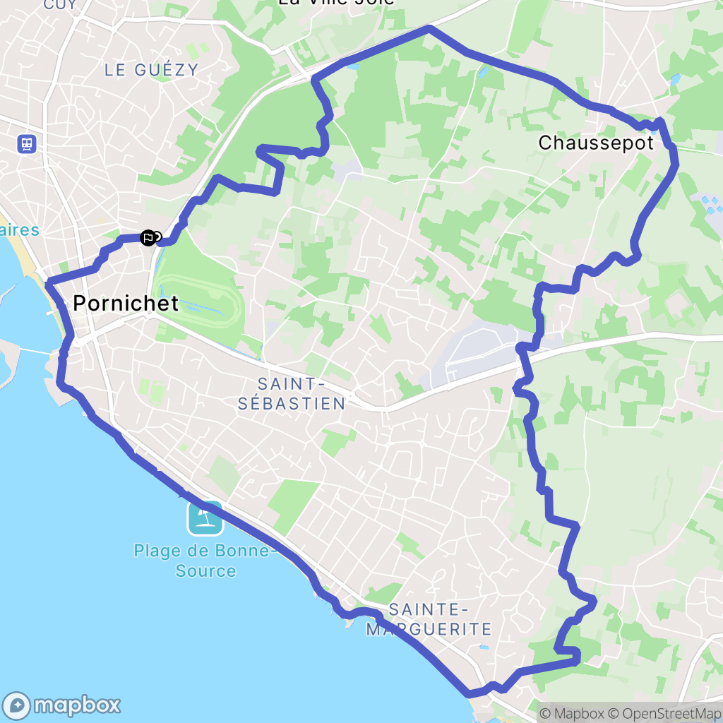 Pornichet : carte du parcours de randonnée - France