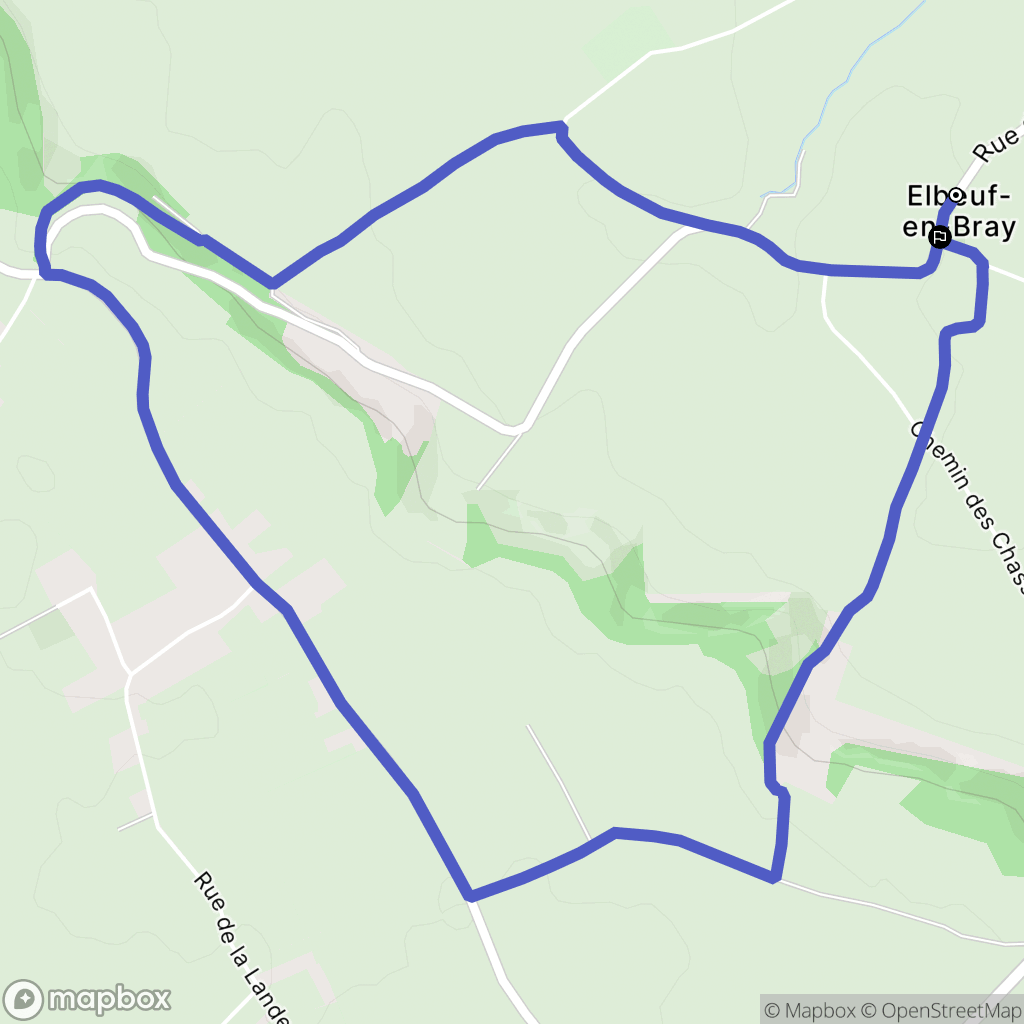 Elbeuf-en-Bray : carte du parcours de randonnée - France