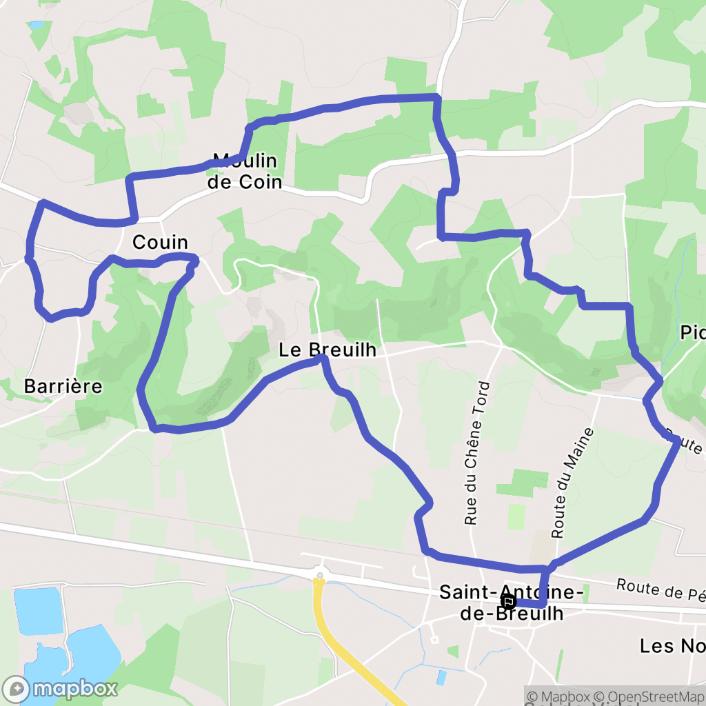 Saint-Antoine-de-Breuilh : carte du parcours de randonnée - France
