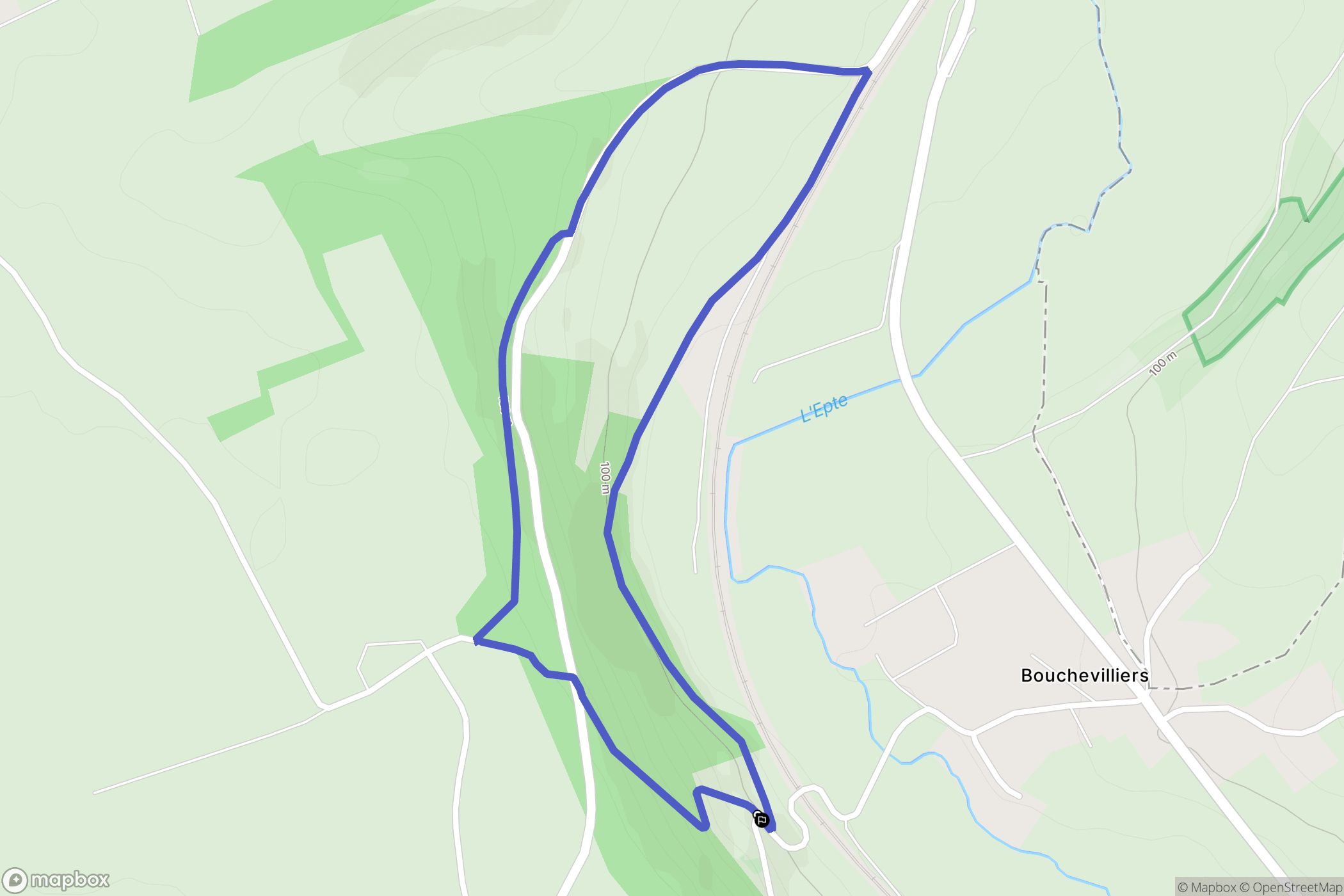 Bouchevilliers : carte du parcours de randonnée - France