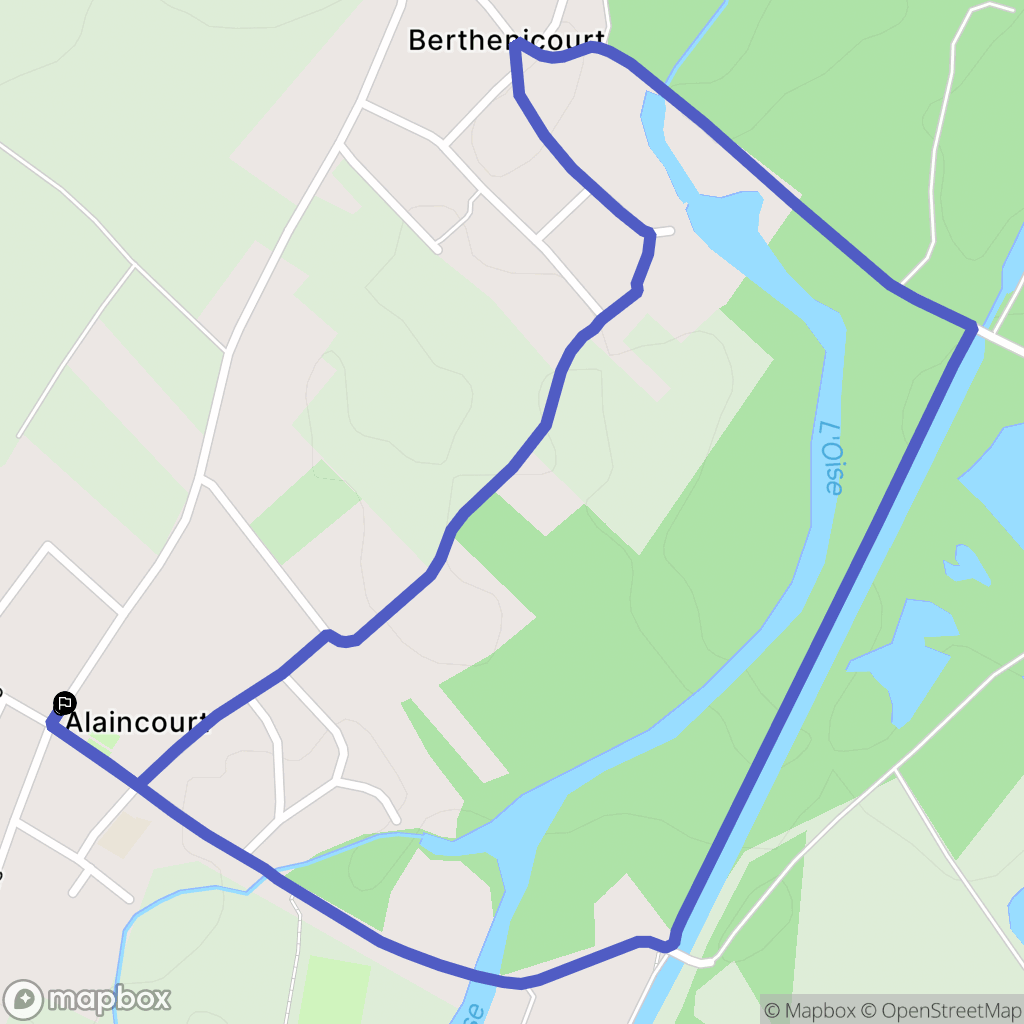 Alaincourt : carte du parcours de randonnée - France