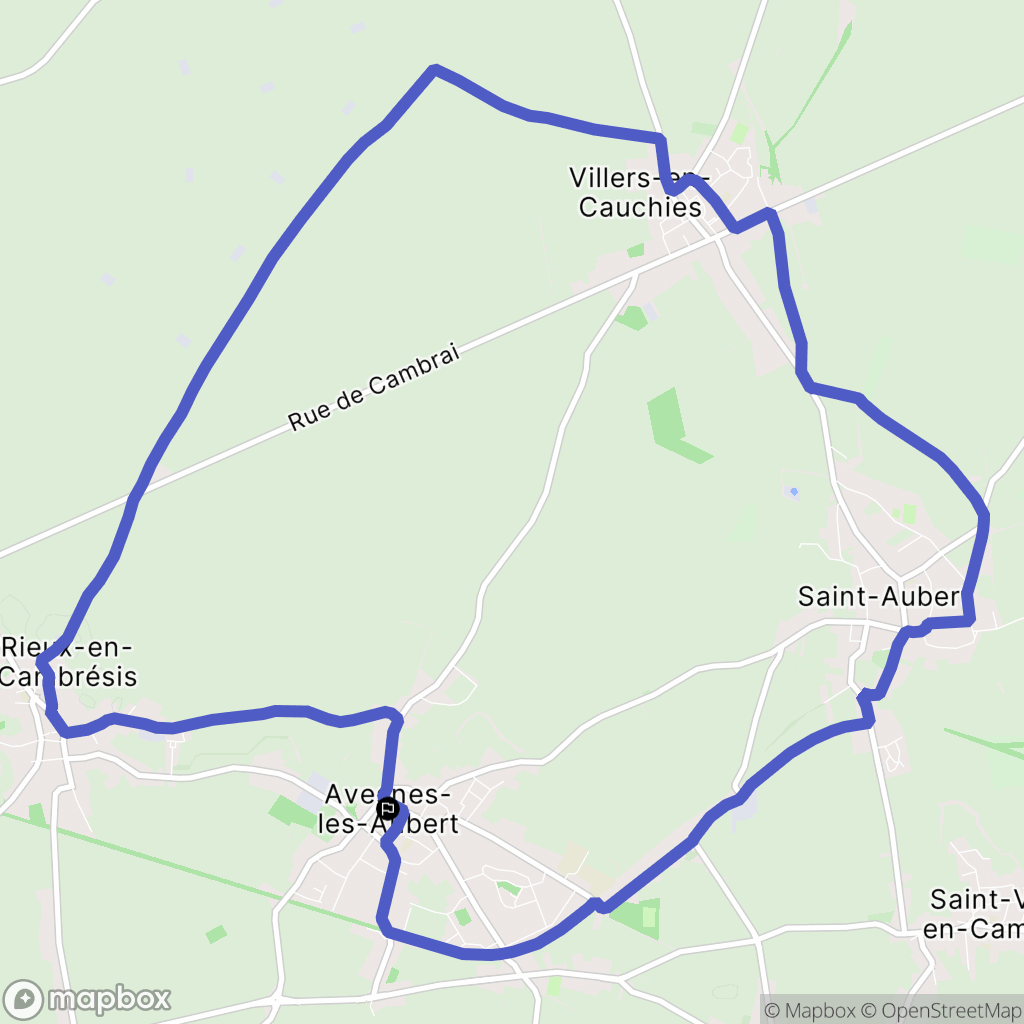 Avesnes-les-Aubert : carte du parcours de randonnée - France