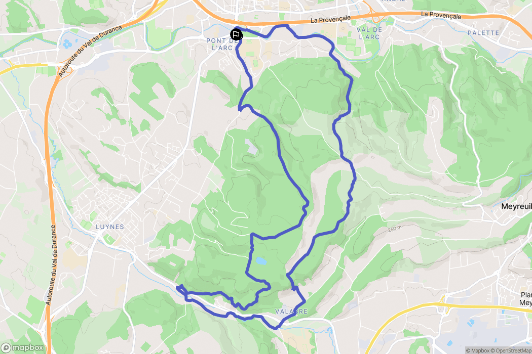 Aix-en-Provence : carte du parcours de randonnée - France