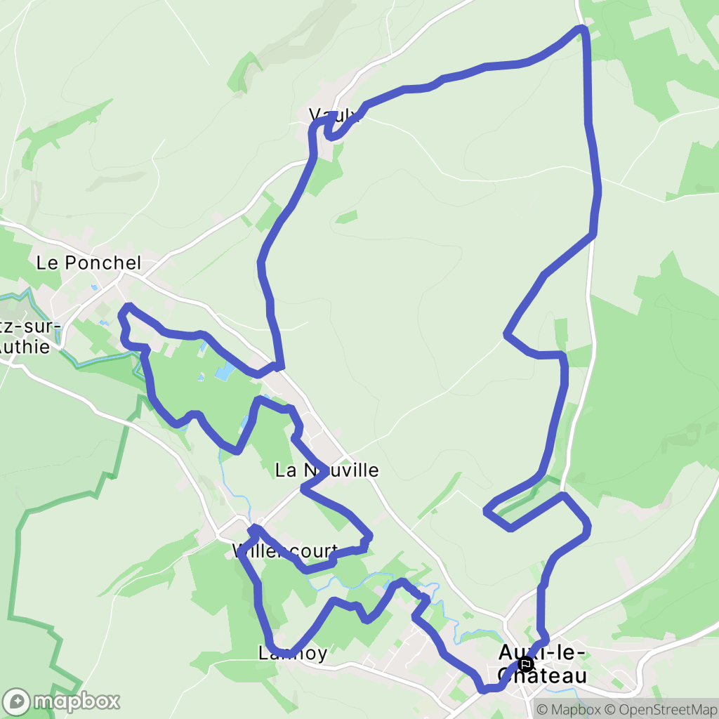 Auxi-le-Château : carte du parcours de randonnée - France