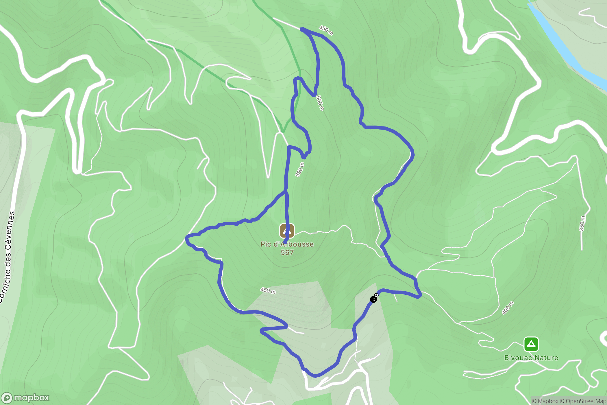 Saint-Jean-du-Gard : carte du parcours de randonnée - France