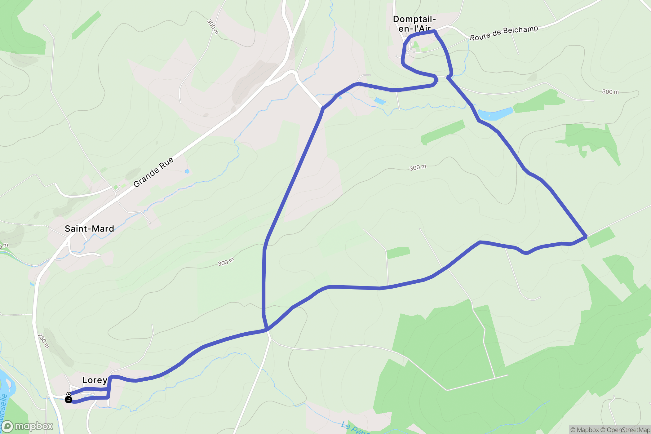 Lorey : carte du parcours de randonnée - France