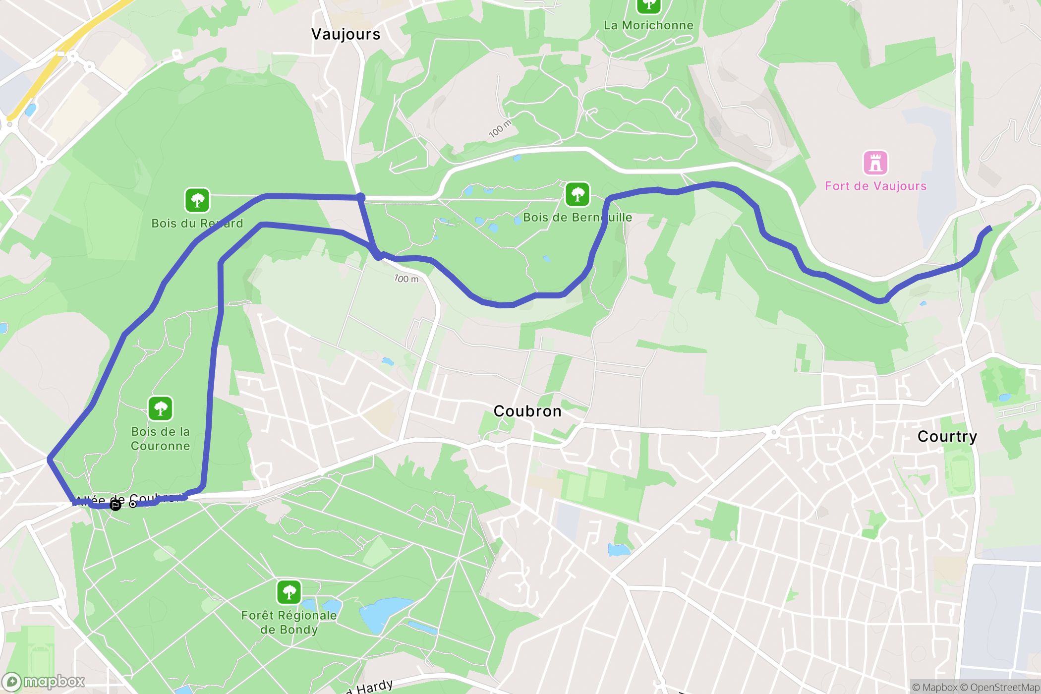Clichy-sous-Bois : carte du parcours de randonnée - France