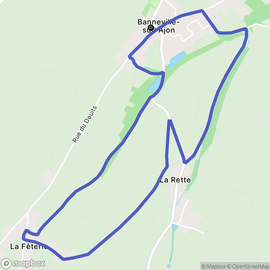 Malherbe-sur-Ajon (Banneville-sur-Ajon) : carte du parcours de randonnée - France