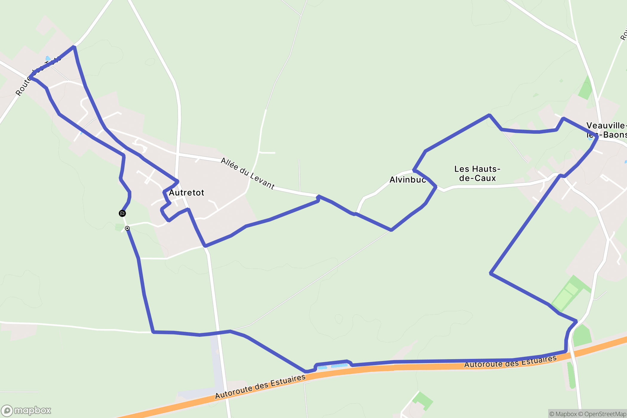 Autretot : carte du parcours de randonnée - France