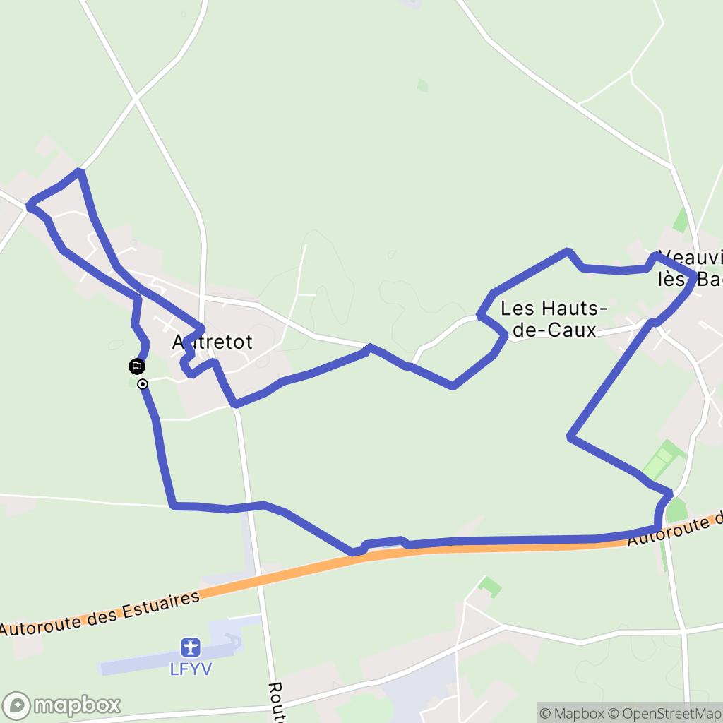 Autretot : carte du parcours de randonnée - France