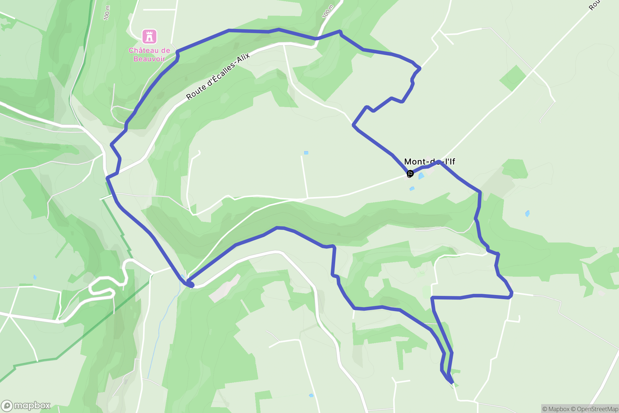Saint-Martin de l'If (Mont-de-l'If) : carte du parcours de randonnée - France