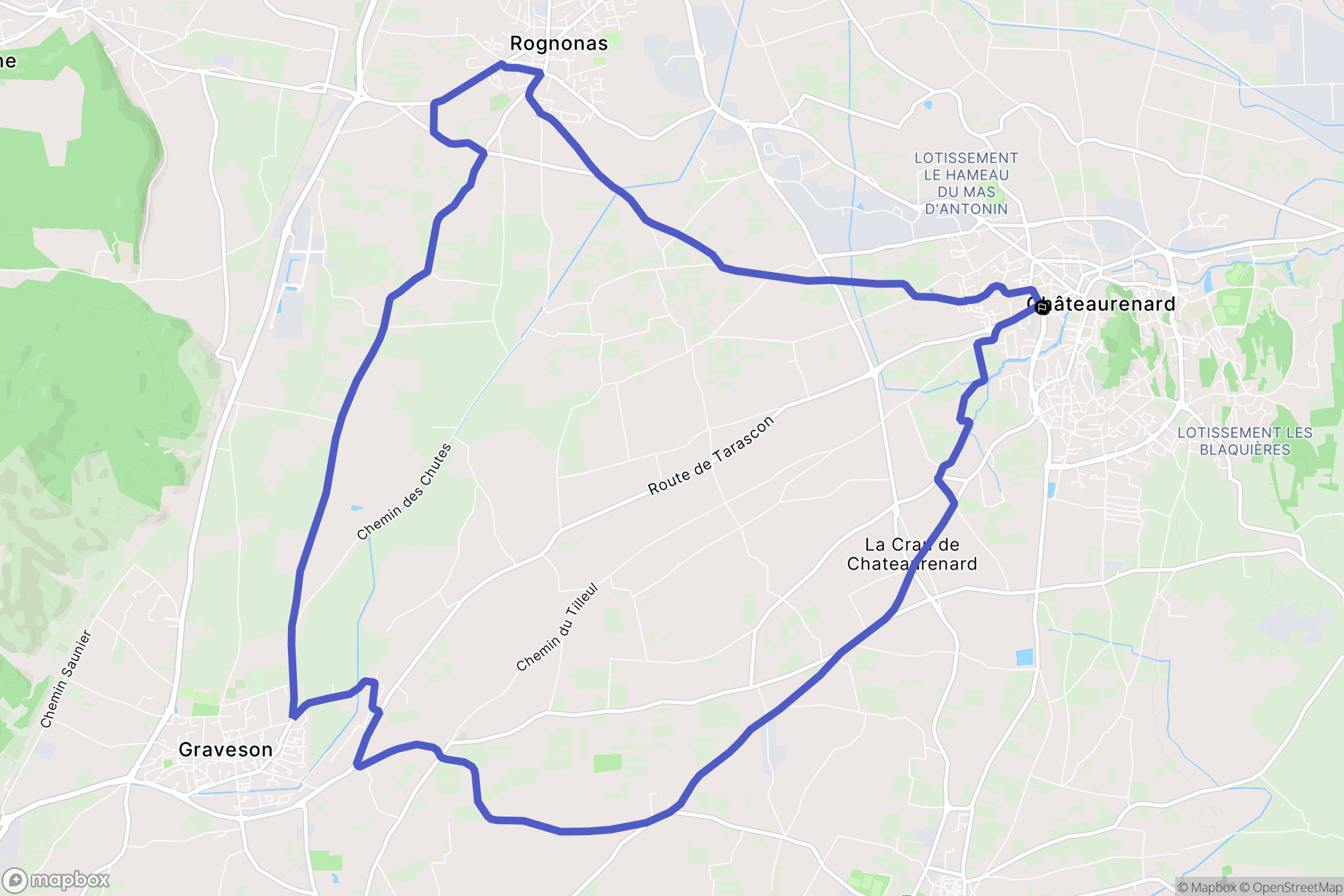Châteaurenard : carte du parcours de randonnée - France