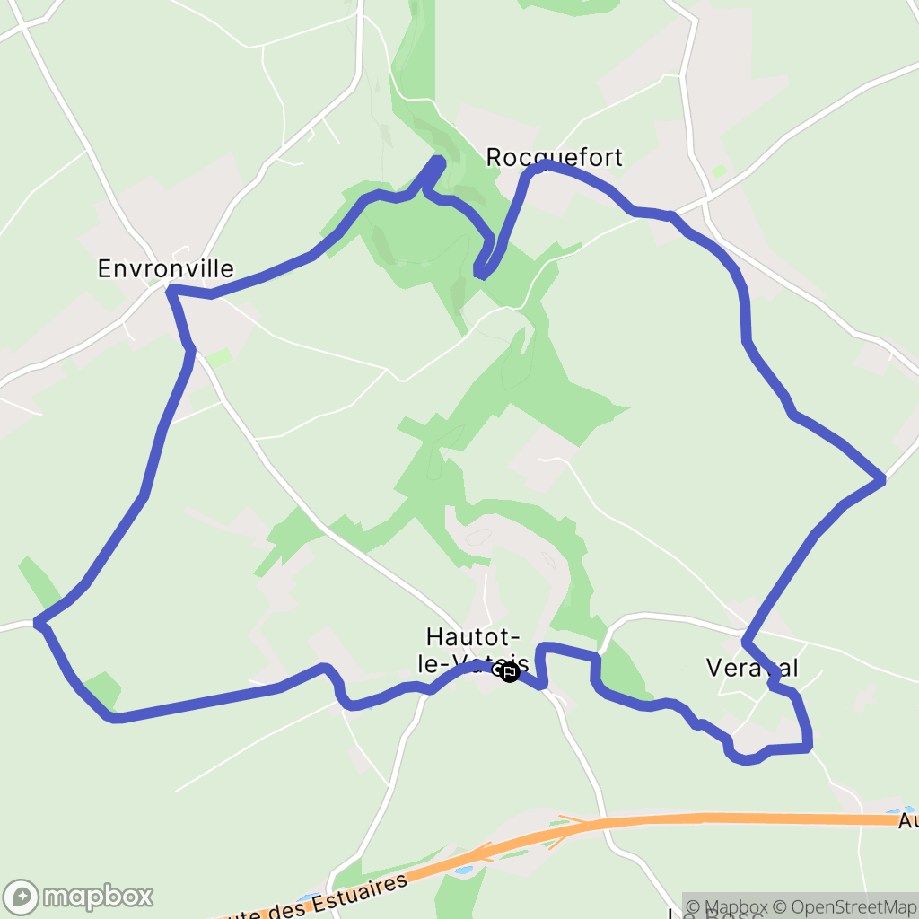 Hautot-le-Vatois : carte du parcours de randonnée - France