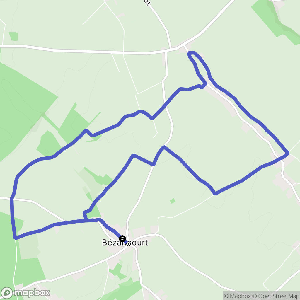 Bézancourt : carte du parcours de randonnée - France