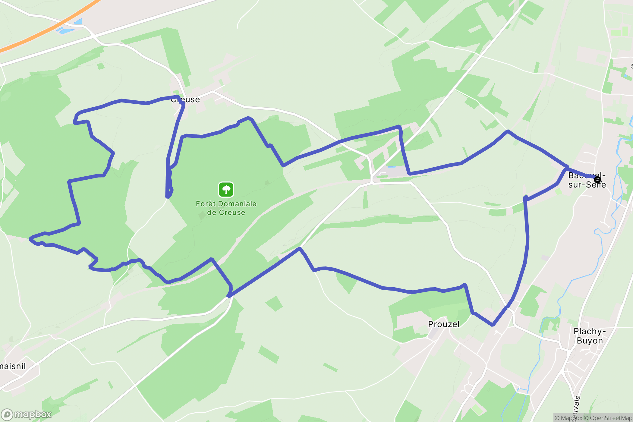 Bacouel-sur-Selle : carte du parcours de randonnée - France