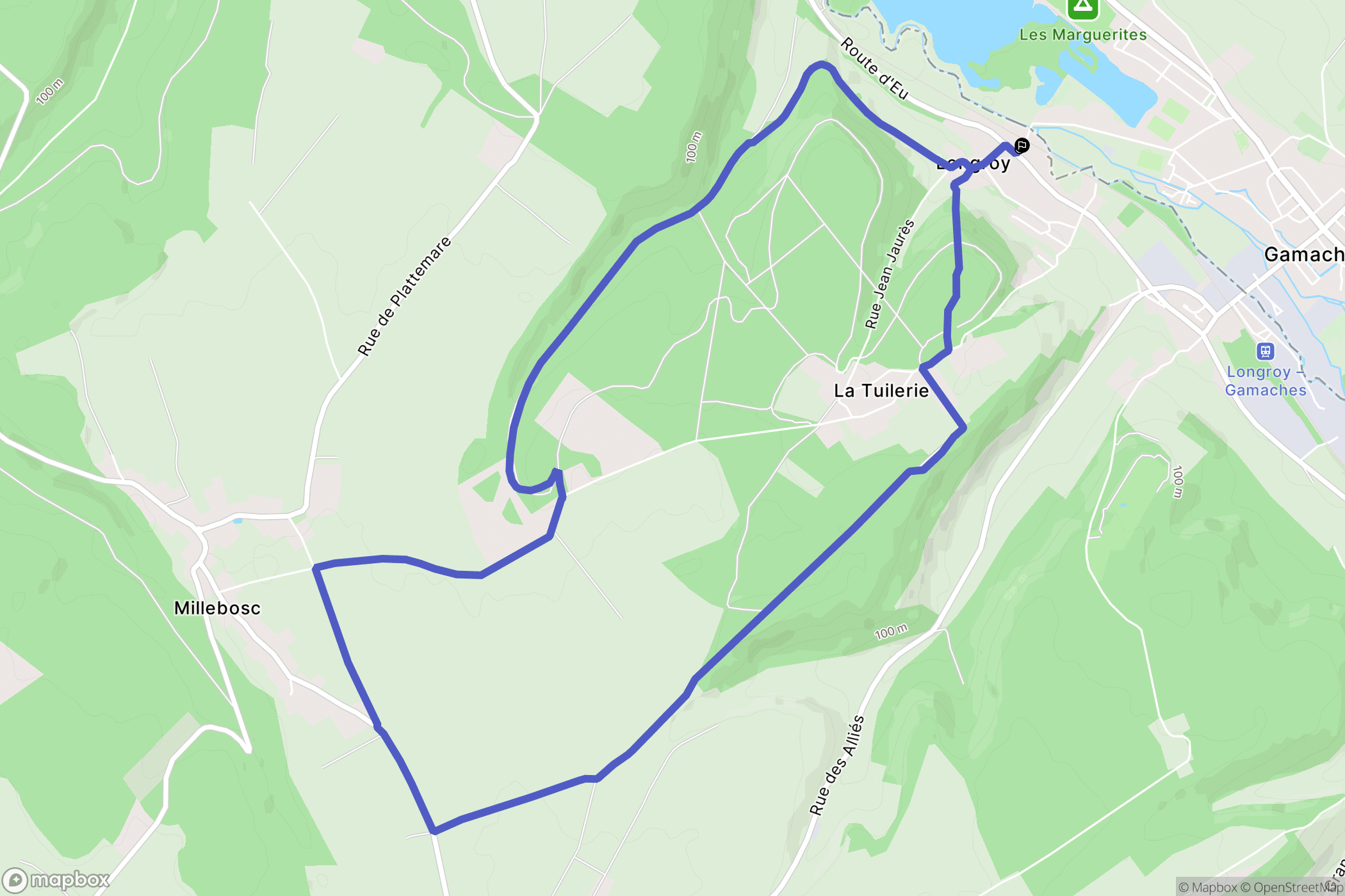 Longroy : carte du parcours de randonnée - France