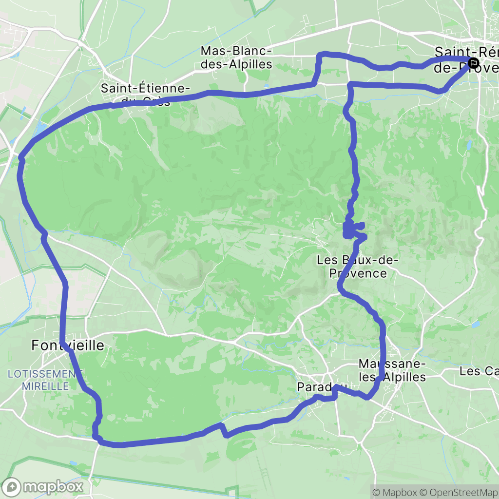 Saint-Rémy-de-Provence : carte du parcours de randonnée - France