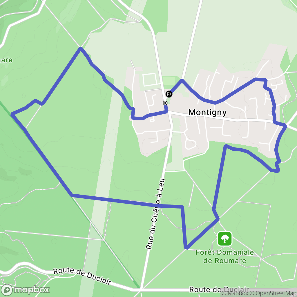 Montigny : carte du parcours de randonnée - France