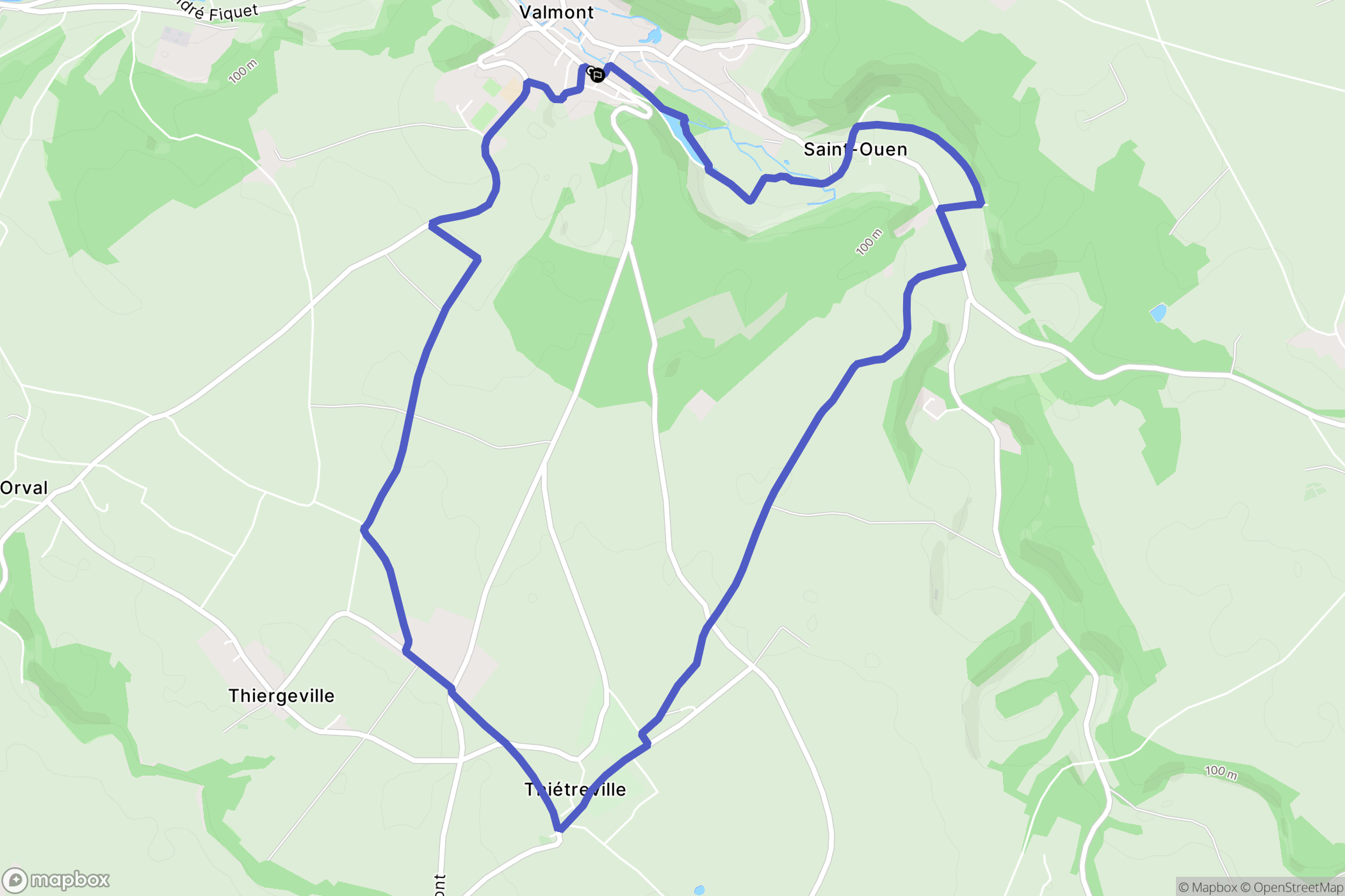 Valmont : carte du parcours de randonnée - France