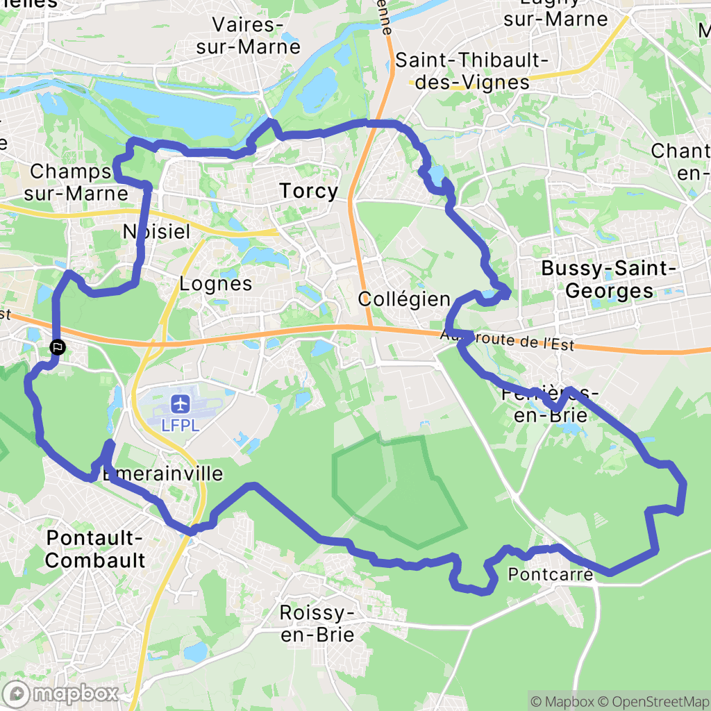 Emerainville : carte du parcours de randonnée - France