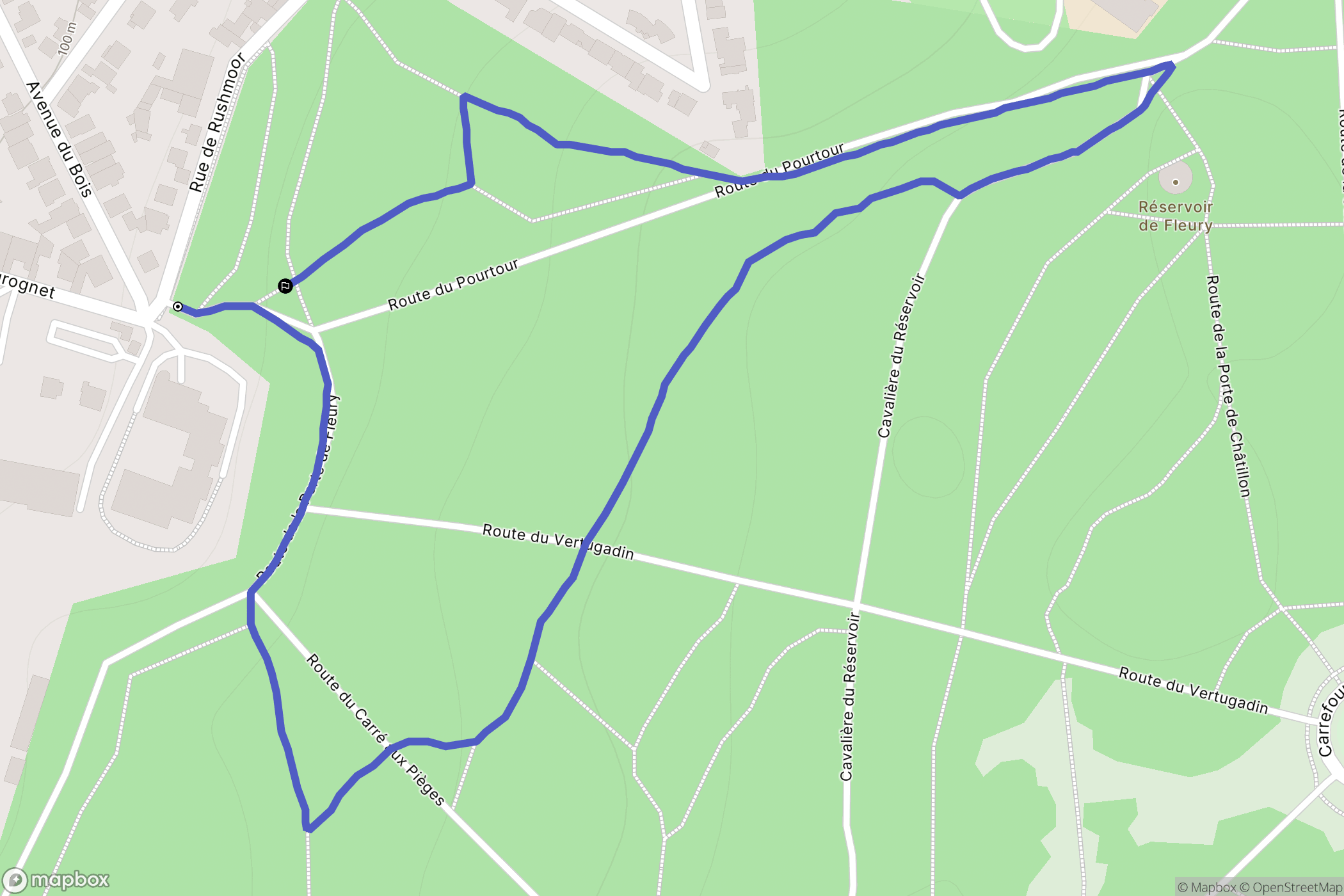 Clamart : carte du parcours de randonnée - France