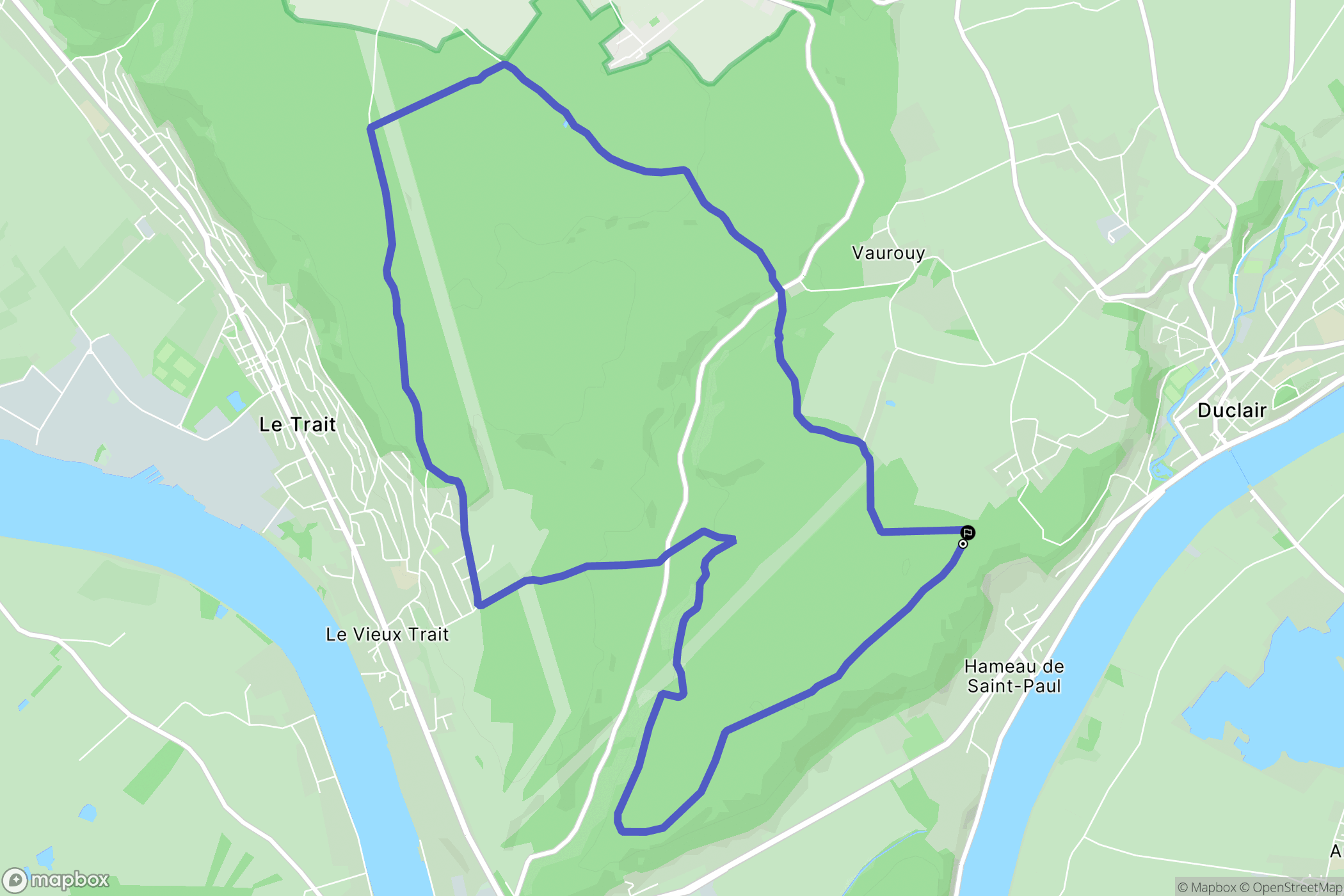 Duclair : carte du parcours de randonnée - France